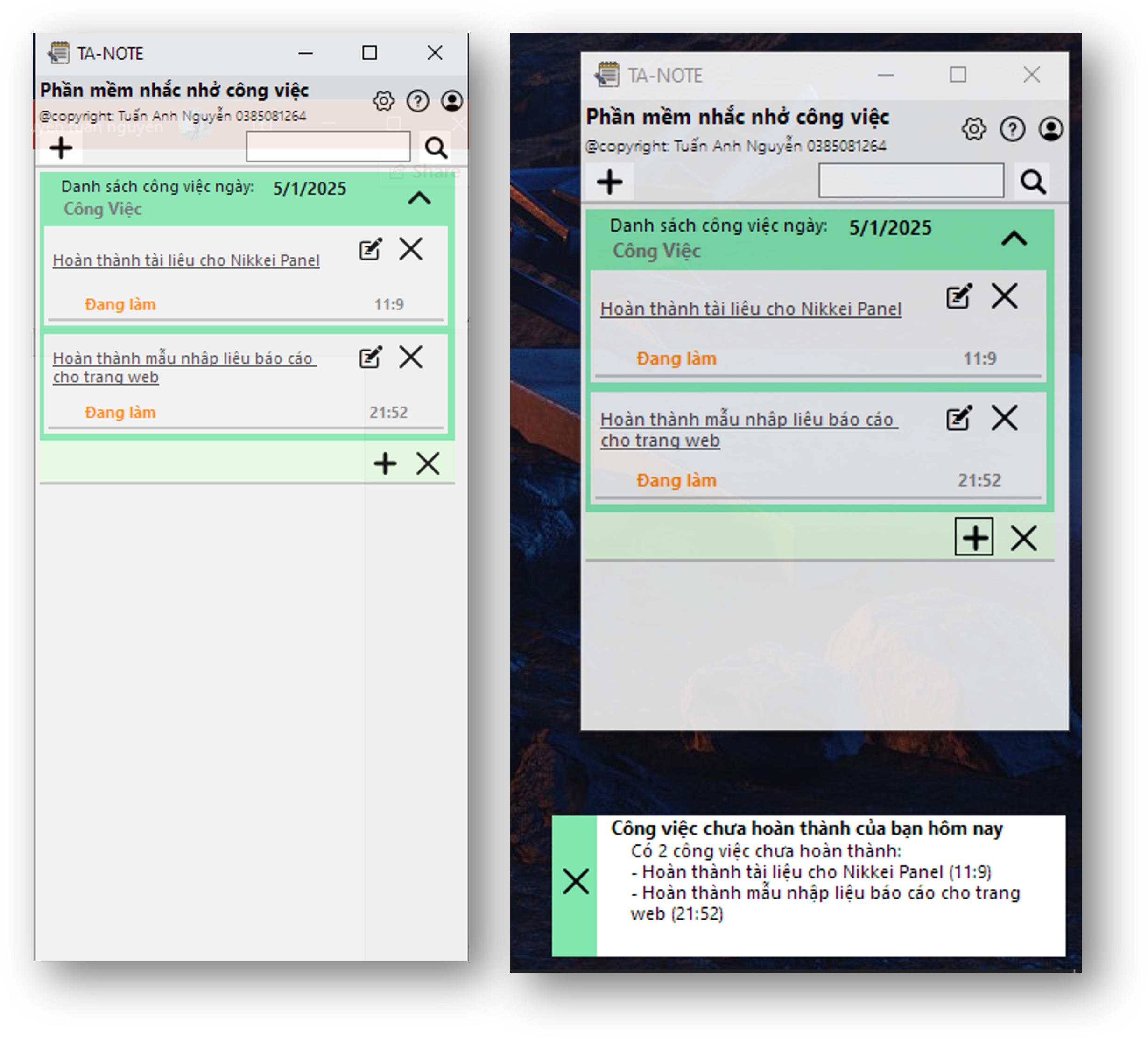 Hướng dẫn sử dụng phần mềm TA-note